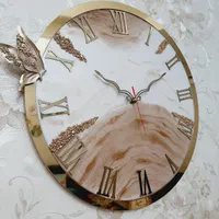 ساعت دیواری دست ساز طرح پروانه
