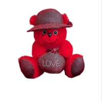 عروسک متوسط خرس کلاه کیسه دار قرمز ولنتاین