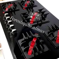 اجاق گاز رو میزی توکار صفحه ای شیشهM6 رومیزی ۵شعله