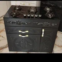 اجاق گاز ۵شعله طرح فر p69، سفید طرح دار