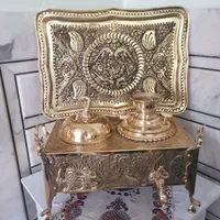 منقل برنجی زولام زغالی سماوری ذغالی|کلکسیون اشیاء عتیقه|اصفهان, رزمندگان|دیوار
