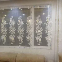 پرده حریر گلدار