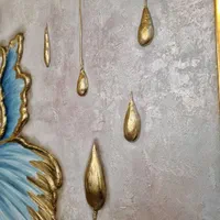تابلو نقاشی تک گل آبی طلایی*فوق برجسته*|تابلو، نقاشی، عکس|تهران, عباس‌آباد|دیوار