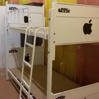 تختخواب دوطبقه فلزی اپل سفید