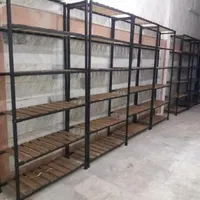 قفسه طبقاتی چوبی فلزی ویترین پیشخوان رگال