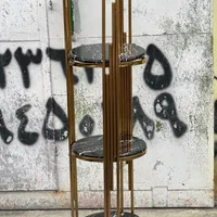 بوفه استند فلزی دکوری تزئینی چهارطبقه گرد پیانویی|بوفه، ویترین، کنسول|آفتاب, |دیوار