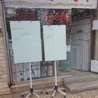 پایه تخته وایت برد مشکی گلس برد مدل چرخشی کرم