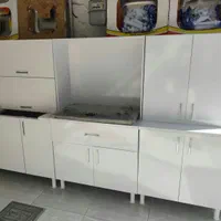 کابینت آماده+سینک 2لگن+هودلمسی+گاز5شعله|مصالح و تجهیزات ساختمان|کرج, مصباح|دیوار