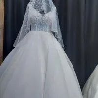 لباس عروس جواهر دوزی حریر کارولن