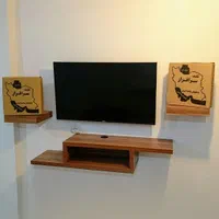 طبقه دیواری چوبی با پایه ی مخفی