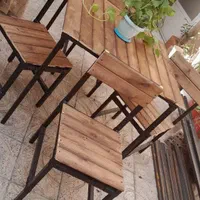 میز و صندلی نهار خوری چوب و فلز رستوران کافی شاپ|میز و صندلی غذاخوری|تهران, شهرک فردوس (حسینی)|دیوار