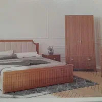 سرویس خواب مدرن MDF هایگلاس ترکیبی طوسی سفید|تخت و سرویس خواب|چمستان, |دیوار