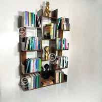 بوفه و کتابخانه مدل کاکتوس۲ قهوه ای|کتابخانه، شلف، قفسه‌های دیواری|تبریز, |دیوار