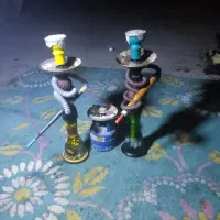 دو عدد قلیان چوبی همراه گاز پکنیک