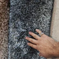 فرش شگی پرز بلند سه بعدی دودی