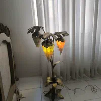 آباژور سه شاخه برنج و سنگ مرمر قدیمی فروش فوری|چراغ خواب و آباژور|تهران, گلستان (شهرک راه آهن)|دیوار