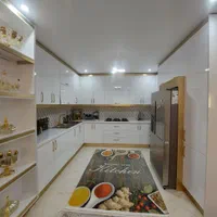 کابینت هایگلاس ترک/سفیدطلایی