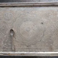 سینی تمام نقره با ۶ تا قاشق چای خوری
