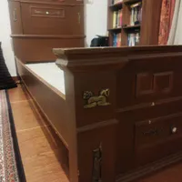 تخت خواب یک نفره چوبی|تخت و سرویس خواب|تهران, صفا|دیوار