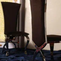 صندلی یونانی تالاری پایه ضربدری ابکاری سیلور