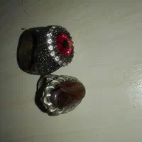 فروش دوعدد   اتگشتر مردانه با نگین درشت وقرمز