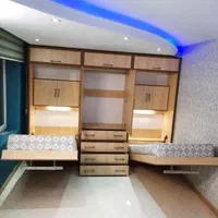 تخت تاشو رنگ فندوقی (کد۱۳۹۰)|تخت و سرویس خواب|رشت, فخب|دیوار