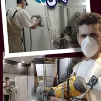 نقاشی‌رنگ‌آمیزی‌مدرن‌ساختمان.یخــچال‌‌وسایرتضمینی|خدمات پیشه و مهارت|رشت, منظریه|دیوار