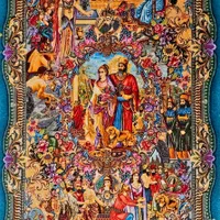 تابلو فرش دستبافت سلاطین ۱۹۵ در ۱۲۵ مارکدار ۶۰ رج