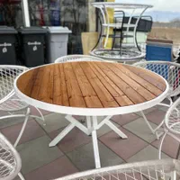 ست شش نفره میز چوب ترمو میز گرد باغی|مبلمان خانگی و میز عسلی|چهارباغ, |دیوار