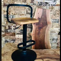 صندلی جک دار گازی چوب گردو و فلز