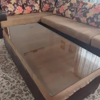 مبل ال ۹ نفره با میز و عسلی تمیز، قابل استفاده|مبلمان خانگی و میز عسلی|فولادشهر, مسکن مهر فولادشهر|دیوار