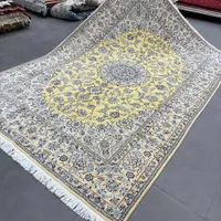 فرش دستباف تک ۶ متری نایین لیمویی