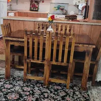 میز ناهار خوری شش نفره چوبی
