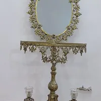 آینه و شعمدان برنجی