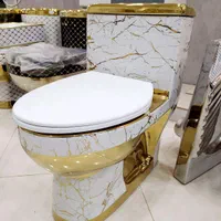فرنگی چینی بهداشتی لاکچری سفید طلا بیده دار