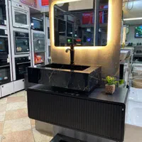روشویی کابینتی ۸۰و۶۰در۴۰ بامبو رنگبند سفید و مشکی|لوازم سرویس بهداشتی|تهران, تهرانسر شرقی|دیوار