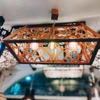 لوستر آویز چوبی سه لامپه کد ۱۵|لوستر و چراغ آویز|تبریز, |دیوار