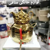 کتری قوری طرح ترک استیل  و طلایی WOODKING