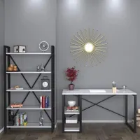 کتابخانه و قفسه فلز و ام دی اف ساده