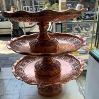 سرویس  کامل پذیرایی مسی کروم شده گل رز|ظروف سرو و پذیرایی|تهران, جیحون|دیوار