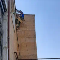 پیچ رولپلاک نما راپل شستشو نصب توری ارتفاع با طناب|خدمات پیشه و مهارت|خرم‌آباد, |دیوار
