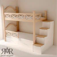 تخت دو طبقه تمام چوب|تخت و سرویس خواب|ارومیه, |دیوار