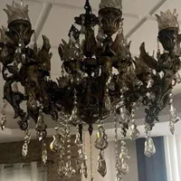 لوستر ۱۶ شعله فرشته سیاه قلم قدیمی|لوستر و چراغ آویز|شیراز, شهرک گلستان|دیوار