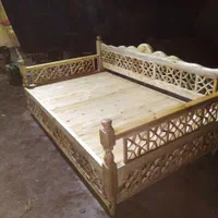 تخت سنتی چوب روس نو ۶نفره تاج بلند رنگ شده|عمده‌فروشی|تهران, دولتخواه جنوبی|دیوار