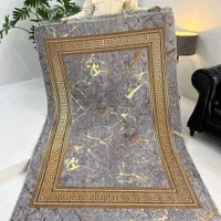 فرشینه ورساچ سنگی طوسی و مشکی