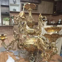 لوستر برنجی برنزی شاه عباسی سه شاخه|لوستر و چراغ آویز|مشهد, امام خمینی|دیوار