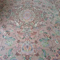 رو فرشی ۹متری طلا کوب نونو زر بافت صورتی کرم