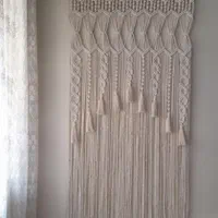 پرده مکرومه طرح لوزی