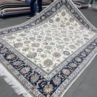 فرش دستباف جفت ۹ متری گل ابریشم ۴۰ رج