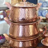 ست ۳ تیکه قابلمه و ماهیتابه مسی زنجان|ظروف پخت‌وپز|مشهد, چهارباغ|دیوار